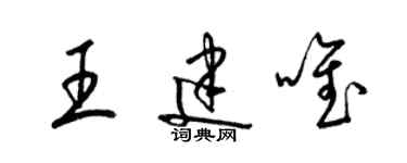 梁錦英王建唯草書個性簽名怎么寫