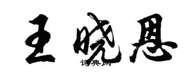 胡問遂王曉恩行書個性簽名怎么寫