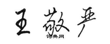 駱恆光王敬嚴行書個性簽名怎么寫