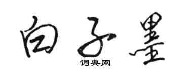 駱恆光白子墨行書個性簽名怎么寫