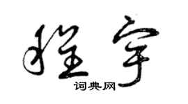 曾慶福程宇草書個性簽名怎么寫