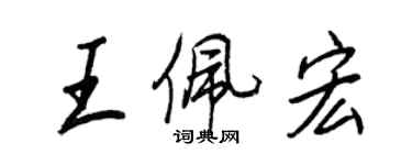 王正良王佩宏行書個性簽名怎么寫