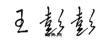 駱恆光王彭彭草書個性簽名怎么寫