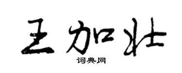 曾慶福王加壯行書個性簽名怎么寫