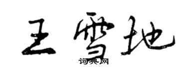 曾慶福王雪地行書個性簽名怎么寫