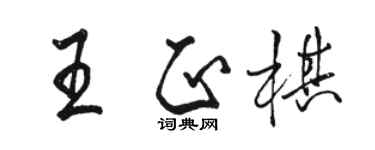 駱恆光王正棋行書個性簽名怎么寫