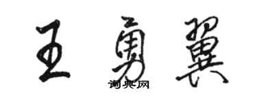 駱恆光王勇翼行書個性簽名怎么寫