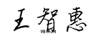 王正良王智惠行書個性簽名怎么寫