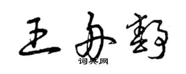 曾慶福王舟靜草書個性簽名怎么寫