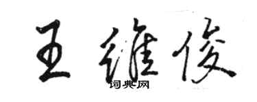 駱恆光王維俊行書個性簽名怎么寫