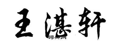 胡問遂王湛軒行書個性簽名怎么寫