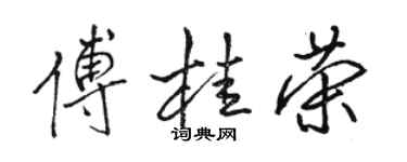 駱恆光傅桂榮行書個性簽名怎么寫