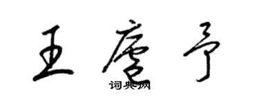 梁錦英王廬予草書個性簽名怎么寫