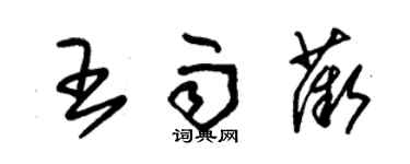 朱錫榮王雨薇草書個性簽名怎么寫