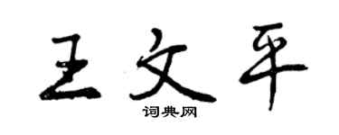曾慶福王文平行書個性簽名怎么寫