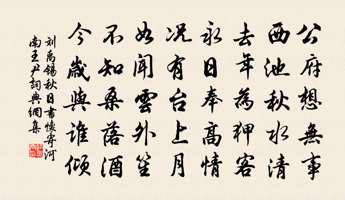 劉禹錫秋日書懷寄河南王尹書法作品欣賞