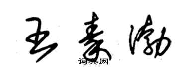 朱錫榮王秦渤草書個性簽名怎么寫