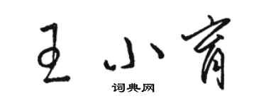 駱恆光王小育草書個性簽名怎么寫