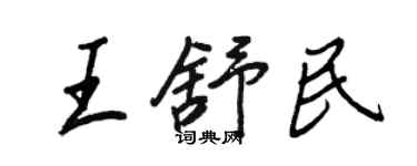 王正良王舒民行書個性簽名怎么寫