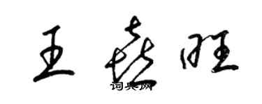 梁錦英王喜旺草書個性簽名怎么寫