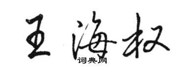 駱恆光王海權行書個性簽名怎么寫