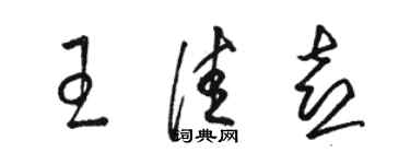 駱恆光王佳喜草書個性簽名怎么寫