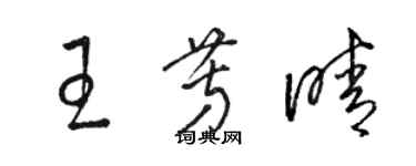 駱恆光王芳晴草書個性簽名怎么寫