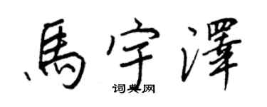 王正良馬宇澤行書個性簽名怎么寫