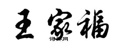 胡問遂王家福行書個性簽名怎么寫