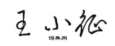 駱恆光王小征草書個性簽名怎么寫