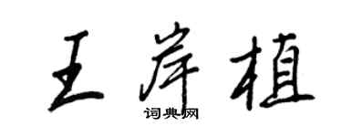 王正良王岸植行書個性簽名怎么寫