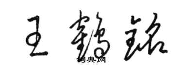 駱恆光王鶴銘草書個性簽名怎么寫