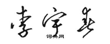 駱恆光李宇春草書個性簽名怎么寫