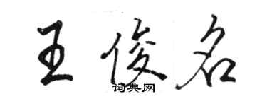 駱恆光王俊名行書個性簽名怎么寫