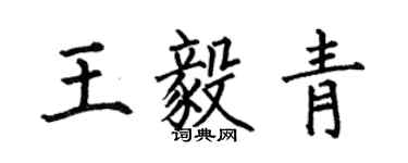何伯昌王毅青楷書個性簽名怎么寫