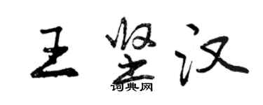 曾慶福王堅漢行書個性簽名怎么寫