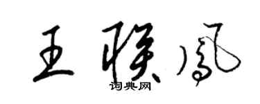 梁錦英王聯鳳草書個性簽名怎么寫