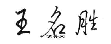 駱恆光王名勝行書個性簽名怎么寫