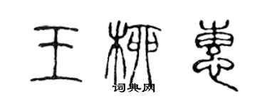 陳聲遠王柳惠篆書個性簽名怎么寫