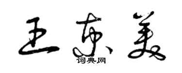 曾慶福王京美草書個性簽名怎么寫