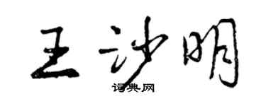 曾慶福王沙明行書個性簽名怎么寫
