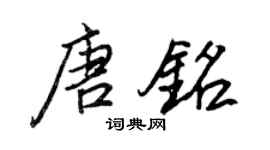 王正良唐銘行書個性簽名怎么寫