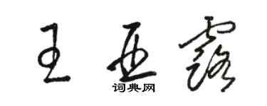 駱恆光王亞露草書個性簽名怎么寫