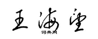 梁錦英王海望草書個性簽名怎么寫