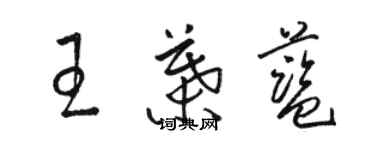 駱恆光王葉藍草書個性簽名怎么寫