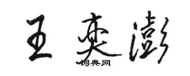 駱恆光王奕澎行書個性簽名怎么寫