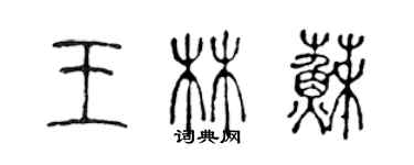 陳聲遠王林蘇篆書個性簽名怎么寫