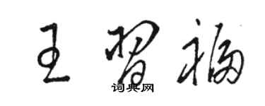 駱恆光王習福草書個性簽名怎么寫