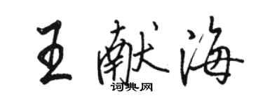 駱恆光王獻海行書個性簽名怎么寫