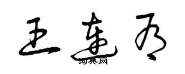 曾慶福王連有草書個性簽名怎么寫